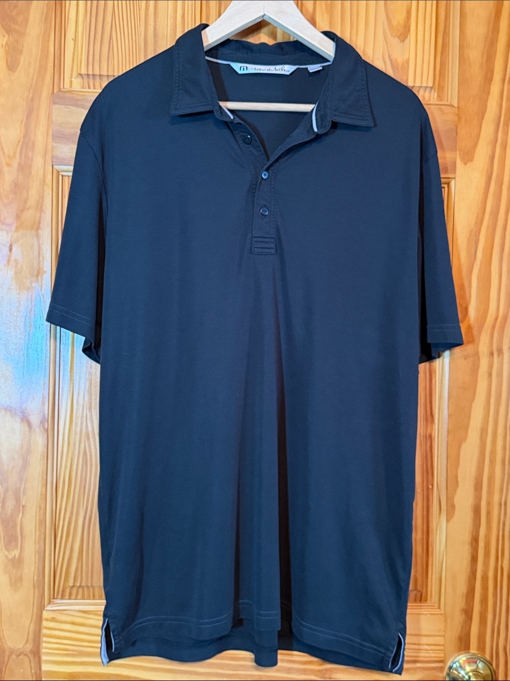 TravisMathew Black Short-Sleeve Polo